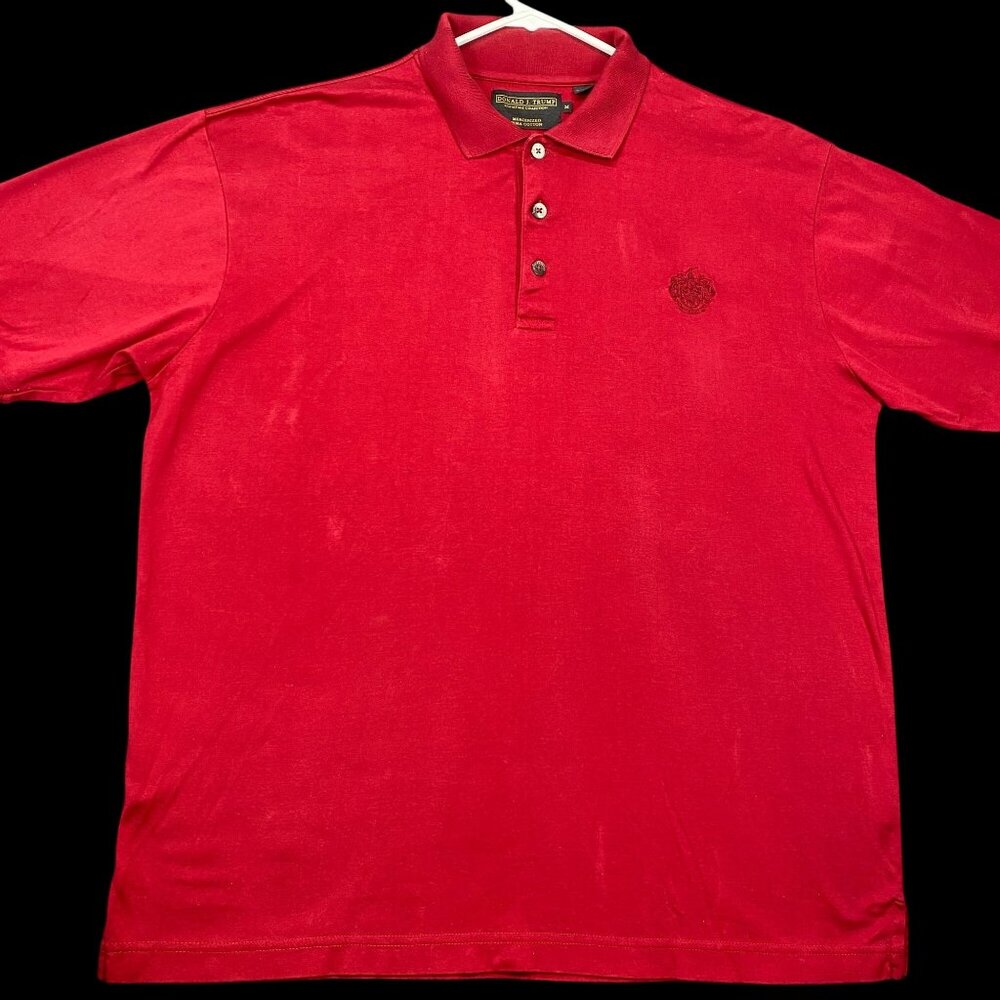 Donald J. Trump Signature Collection Mens Red Polo Shirt Mercerized Pima Cotton